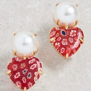 Lele Sadoughi Fiore Convertible Heart Drop Earrings